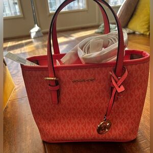 Michael Kors Jet Set Travel Extra-Small Logo Top-Zip Tote Bag